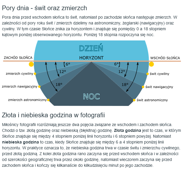 pory dnia złota godzina